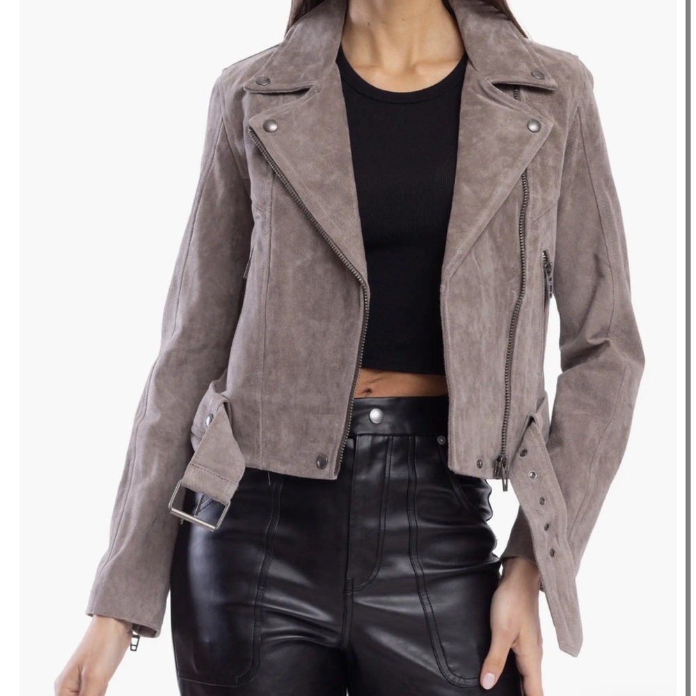 BlankNYC Suede Leather Asymmetrical Moto Jacket LIKE 🆕